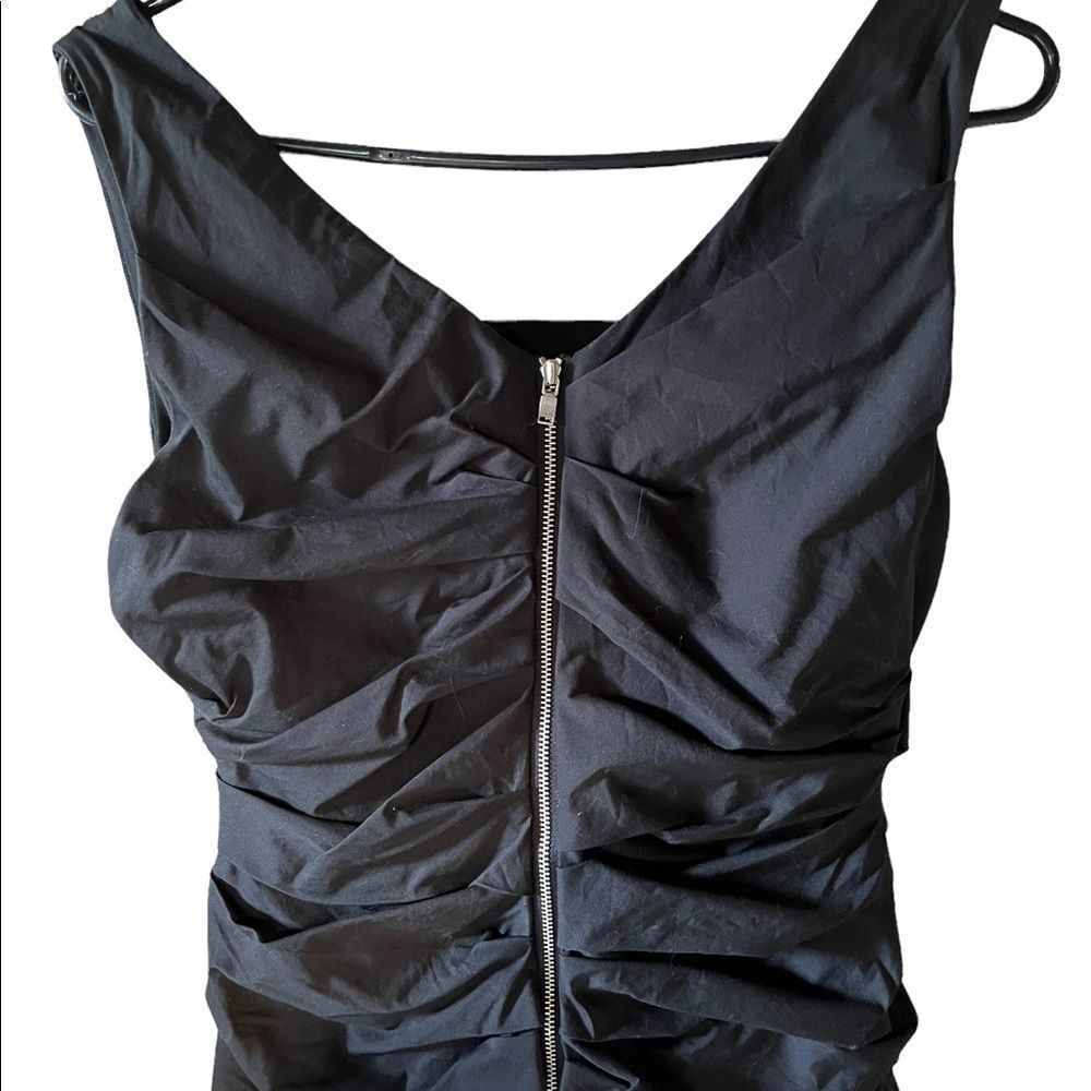 Ann Taylor Black Dressy full  back zip blouse